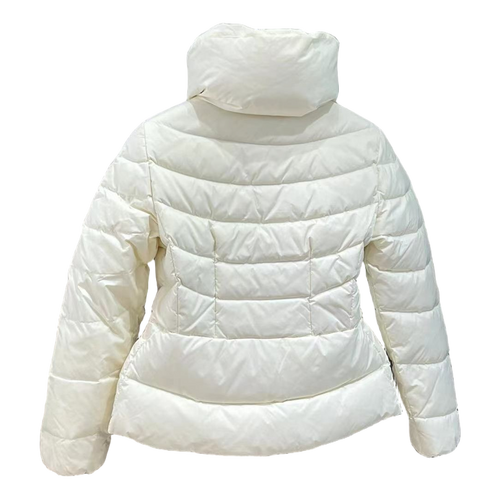 Moncler Drawstring-Waist Stand-Collar Puffer Jacket – Ivory, Sculptural Fit