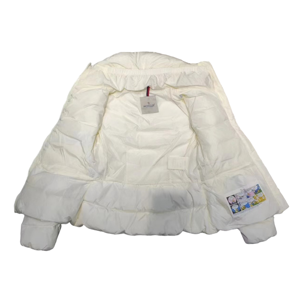 Moncler Drawstring-Waist Stand-Collar Puffer Jacket – Ivory, Sculptural Fit