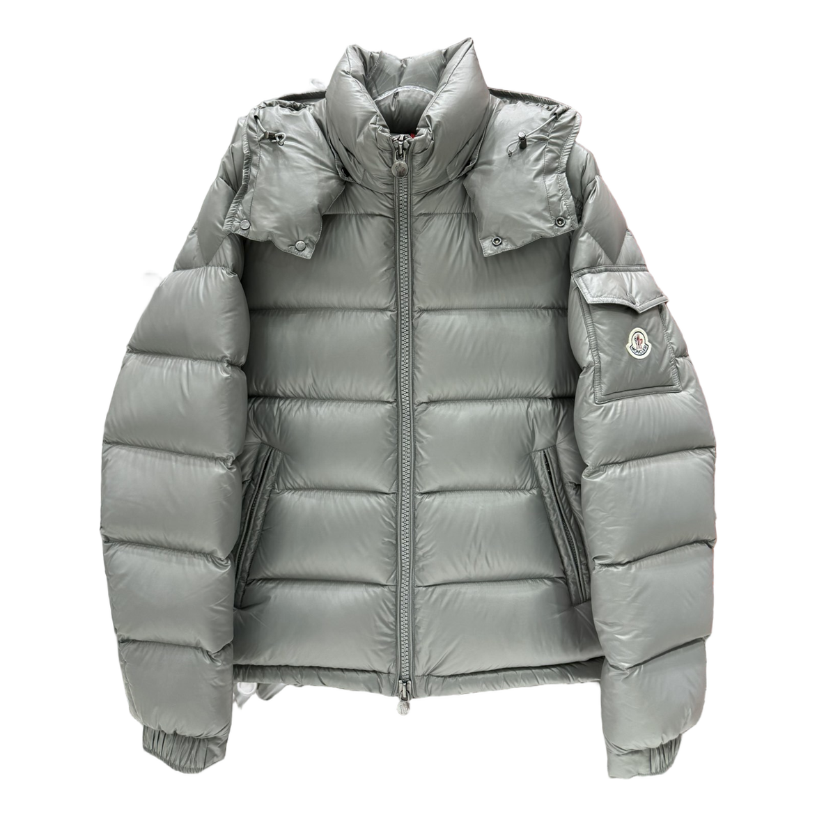 Moncler Maya Hooded Puffer Jacket – Gray, Premium Down