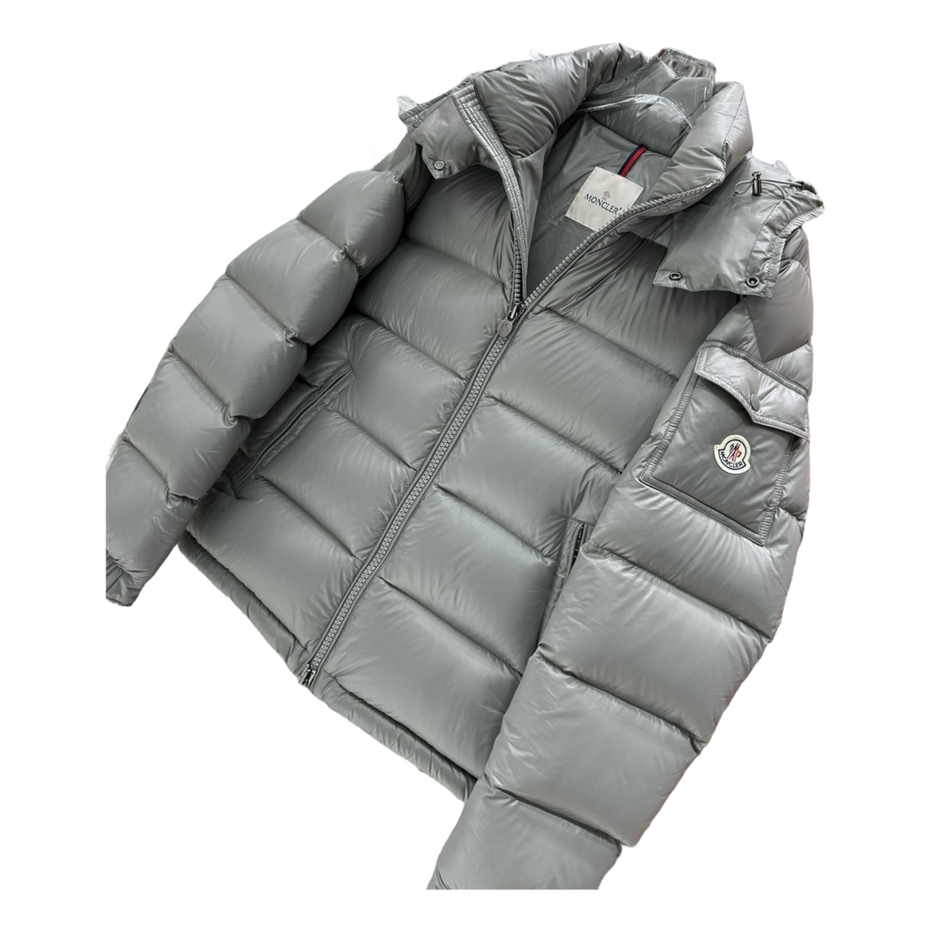 Moncler Maya Hooded Puffer Jacket – Gray, Premium Down