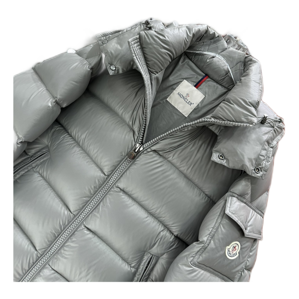 Moncler Maya Hooded Puffer Jacket – Gray, Premium Down