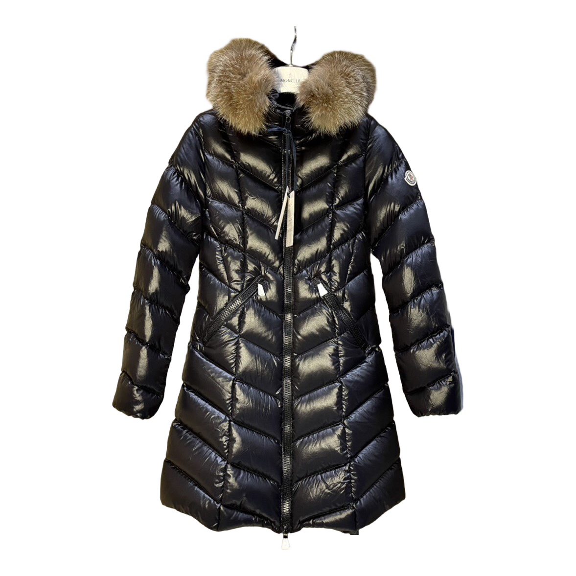 Moncler Fulmarus Chevron-Quilted Hooded Puffer Coat – Black, Geometric Quilt