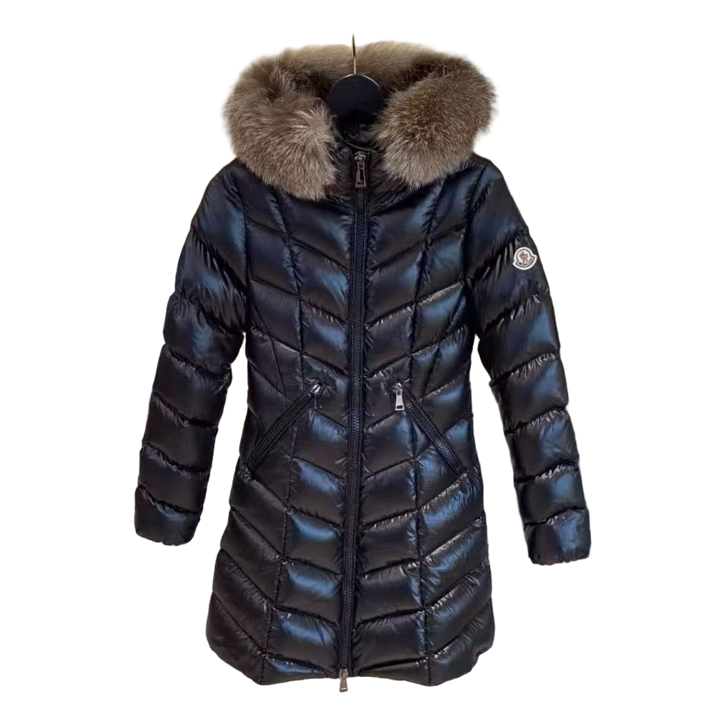 Moncler Fulmarus Chevron-Quilted Hooded Puffer Coat – Black, Geometric Quilt