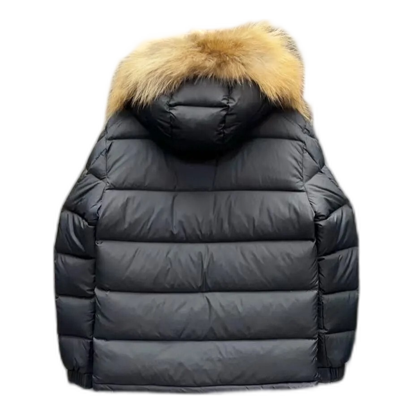 Moncler Fur-Trim Hooded Short Puffer Jacket – Black, Fur Hood