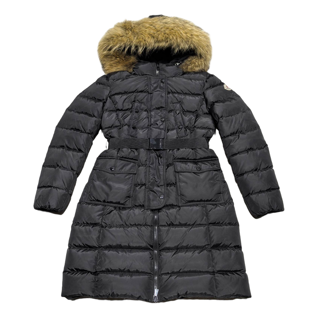 Moncler Four-Pocket Fur-Trim Hooded Long Puffer Coat – Black, Utility Luxury