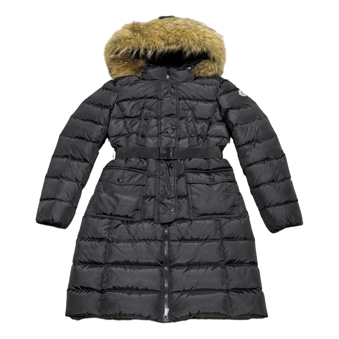 Moncler Four-Pocket Fur-Trim Hooded Long Puffer Coat – Black, Utility Luxury