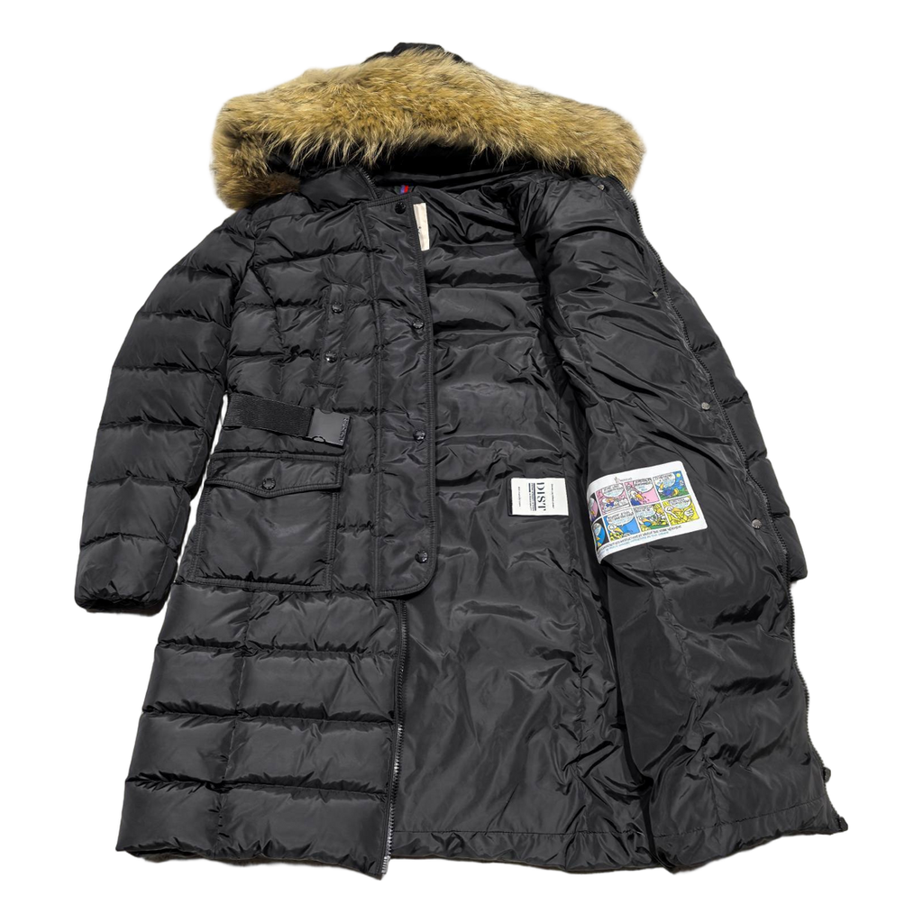 Moncler Four-Pocket Fur-Trim Hooded Long Puffer Coat – Black, Utility Luxury