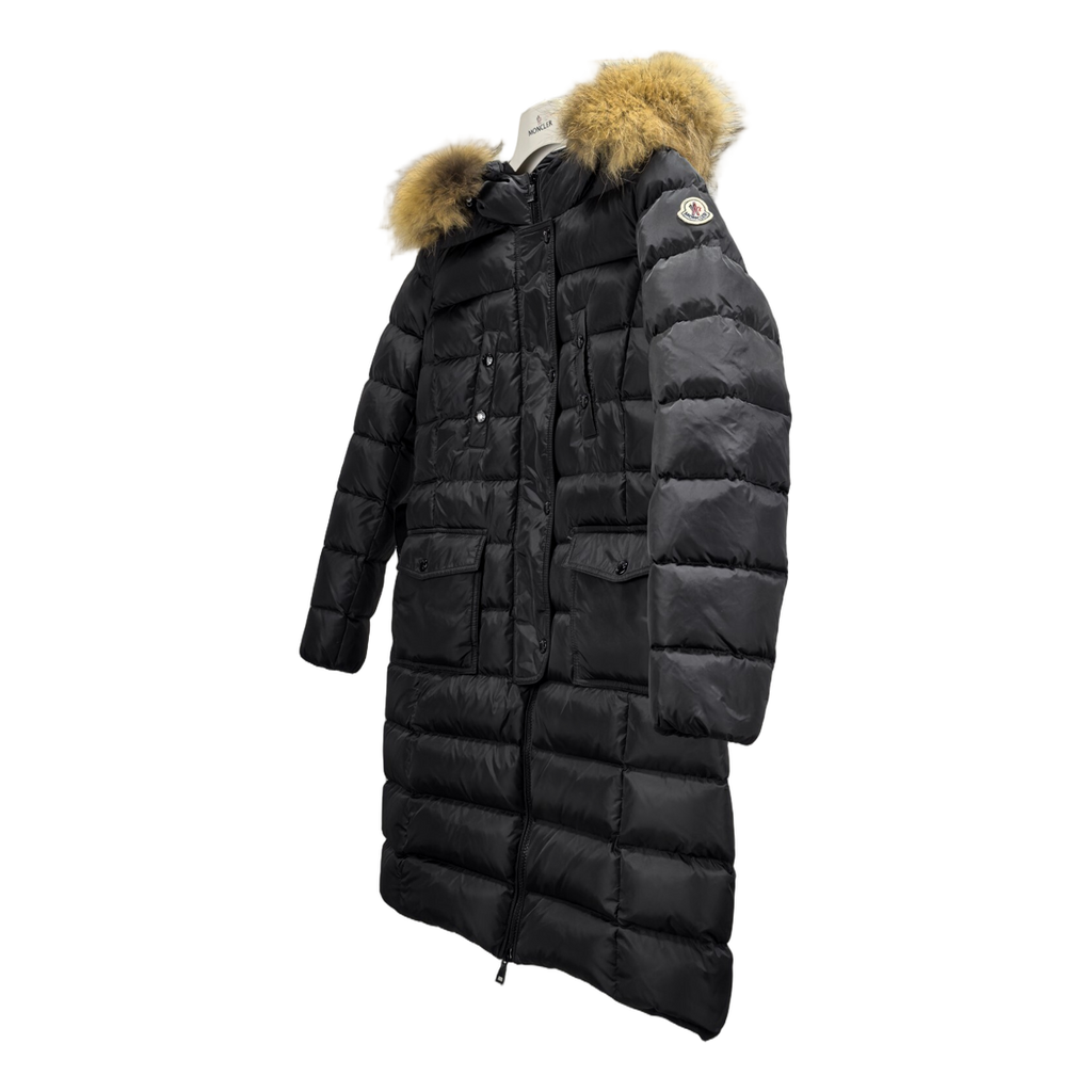 Moncler Four-Pocket Fur-Trim Hooded Long Puffer Coat – Black, Utility Luxury