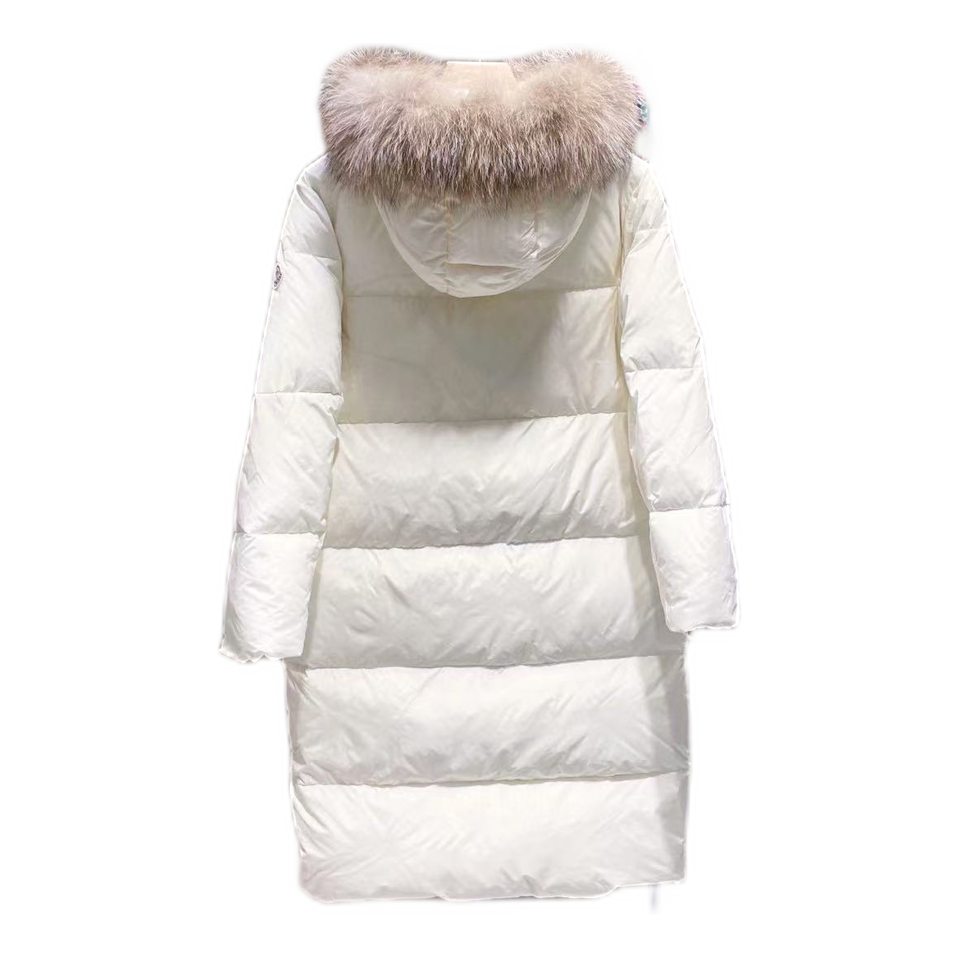 Moncler Marrionnier Long Puffer Coat – Ivory, Premium Down