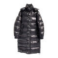 Moncler Hanoverian Glossy Hooded Long Puffer Coat – High-Shine, Premium Down