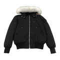 Moose Knuckles Men's Ballistic Bomber – Shearling Trim, Black, Canadian Down