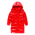 Moncler Hanoverian Glossy Hooded Long Puffer Coat – Red, Premium Down