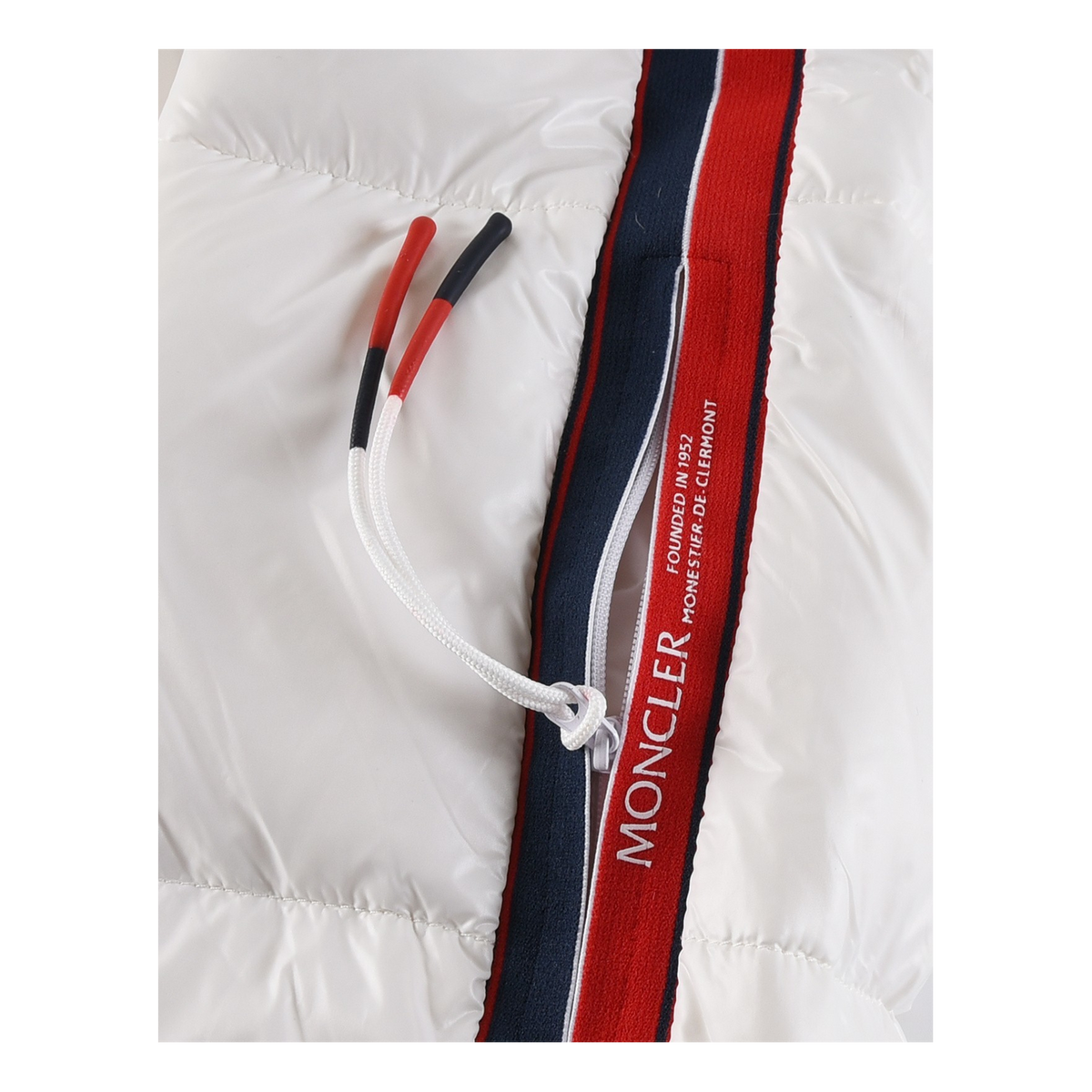 Moncler Tricolour Sleeve-Stripe Glossy Hooded Puffer – Premium Down