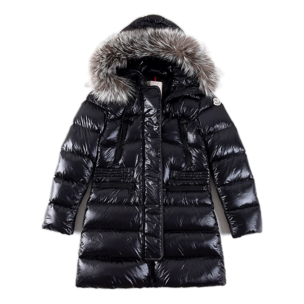 Moncler Fur-Trim Drawstring-Waist Long Puffer Jacket – Shaped Fit, Premium Down