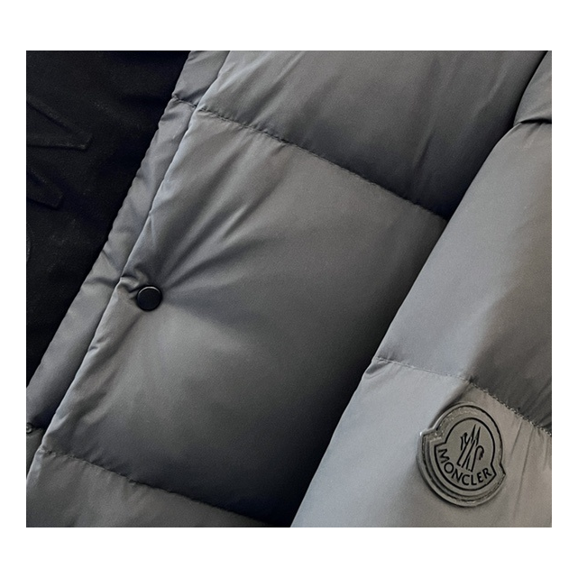 Moncler Contrast-Hood Colour-Block Puffer Jacket – Graphic, Bold, Intentional