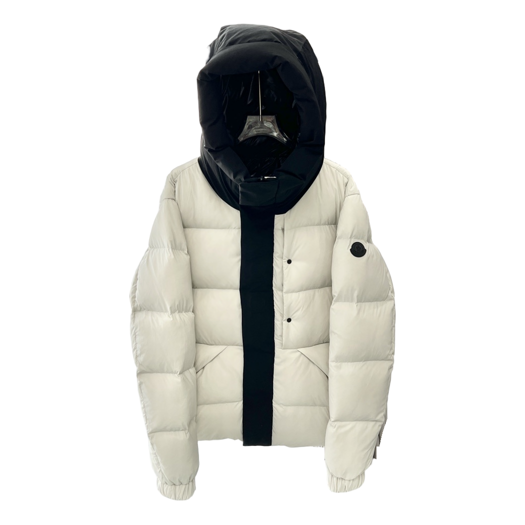 Moncler Contrast-Hood Colour-Block Puffer Jacket – Graphic, Bold, Intentional