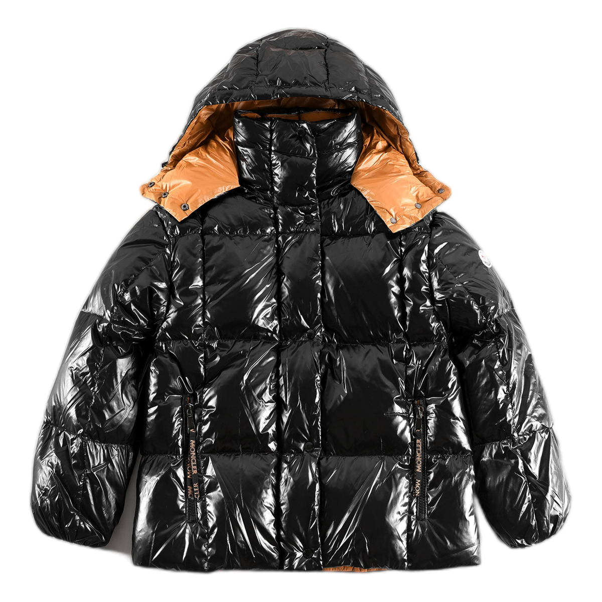 Moncler Copper-Lined Glossy Short Puffer Jacket – Black, Private Luxury
