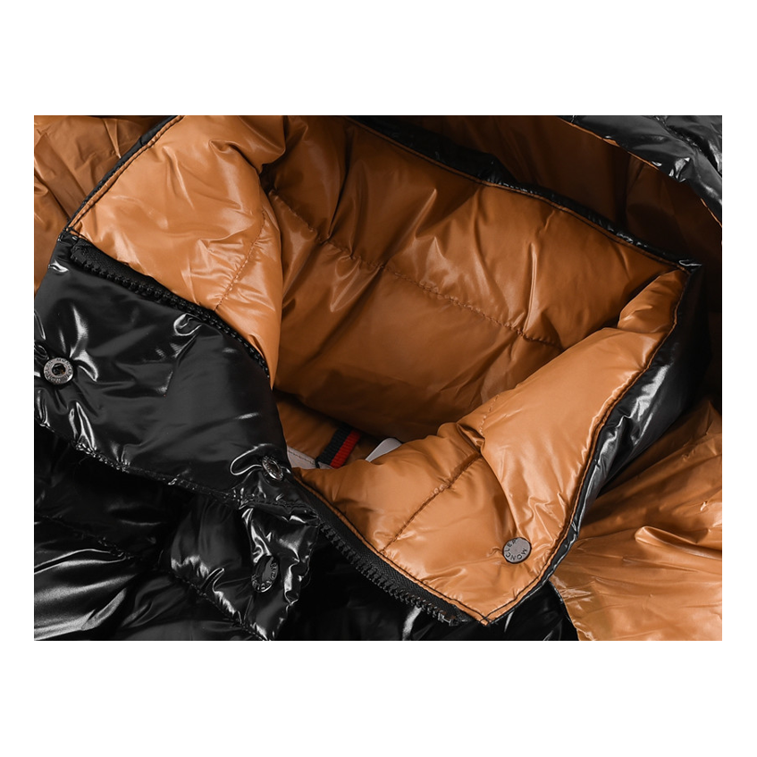 Moncler Copper-Lined Glossy Short Puffer Jacket – Black, Private Luxury