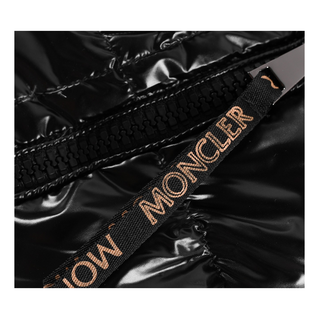 Moncler Copper-Lined Glossy Short Puffer Jacket – Black, Private Luxury