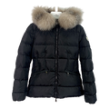 Moncler Cinched-Waist Fur-Trim Hooded Puffer Jacket – Black, Sculpted and Opulent