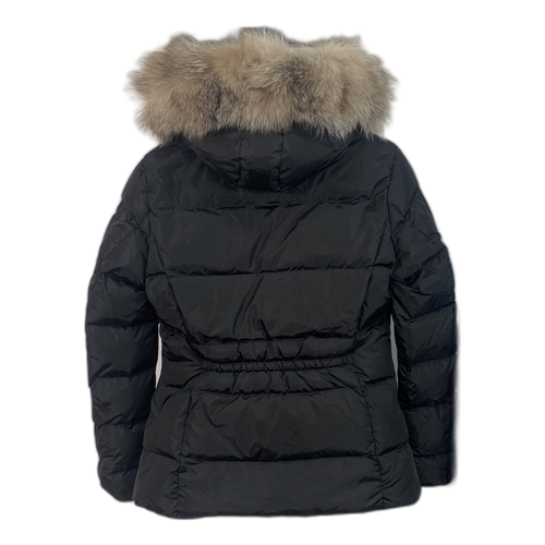 Moncler Cinched-Waist Fur-Trim Hooded Puffer Jacket – Black, Sculpted and Opulent