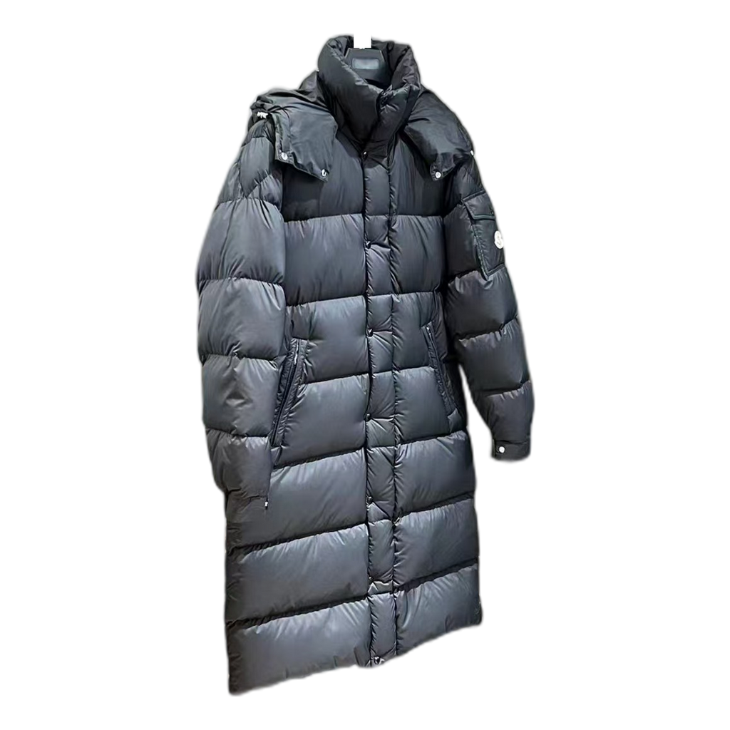 Moncler Hanoverian Hooded Long Puffer Coat – Black, Premium Down