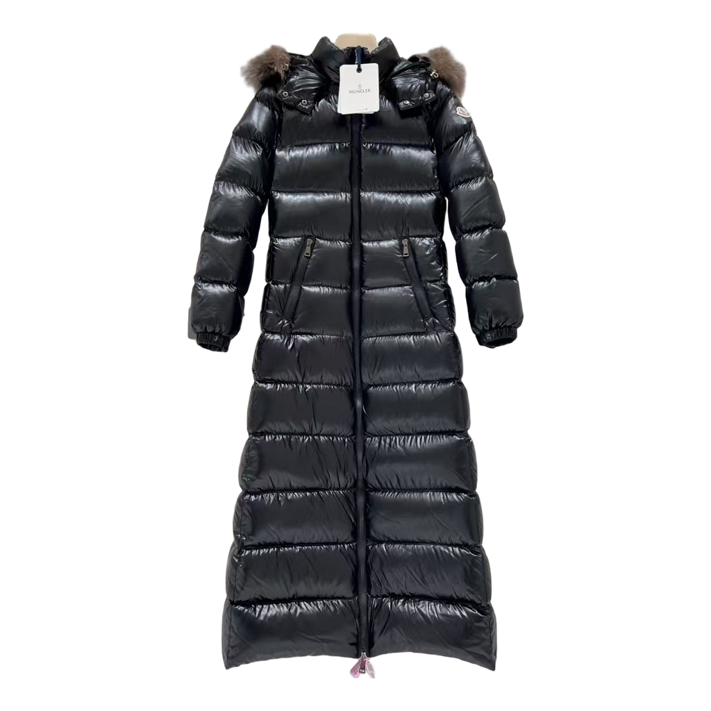 Moncler Hudson Fur-Trim Long Puffer Coat – Premium Down, Fur Trim