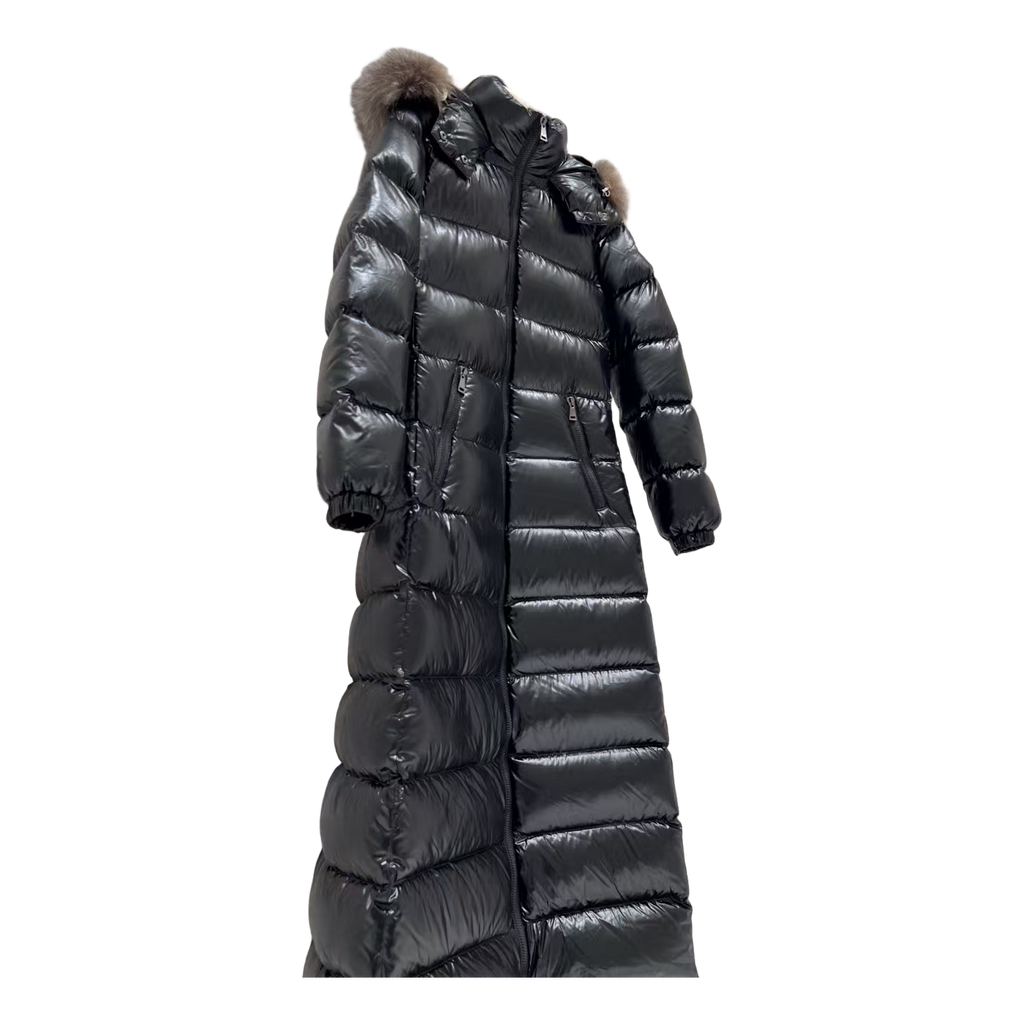 Moncler Hudson Fur-Trim Long Puffer Coat – Premium Down, Fur Trim