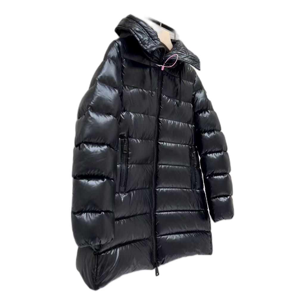 Moncler Suyen Hooded Puffer Coat – Black, Full-Length, Premium Down