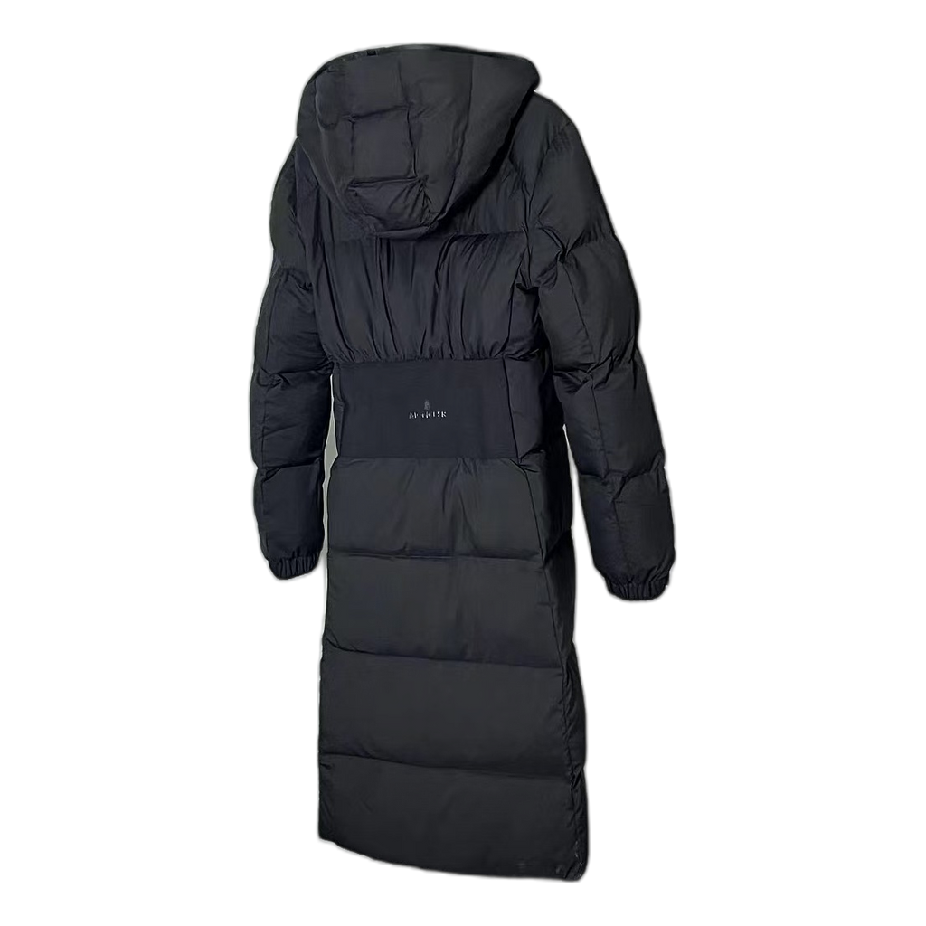 Moncler Matte Zip-Front Hooded Long Puffer Coat – Black, Premium Down
