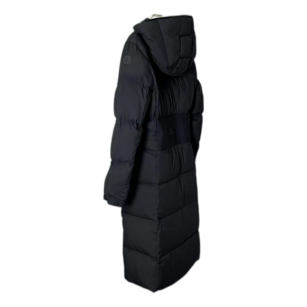 Moncler Matte Zip-Front Hooded Long Puffer Coat – Black, Premium Down