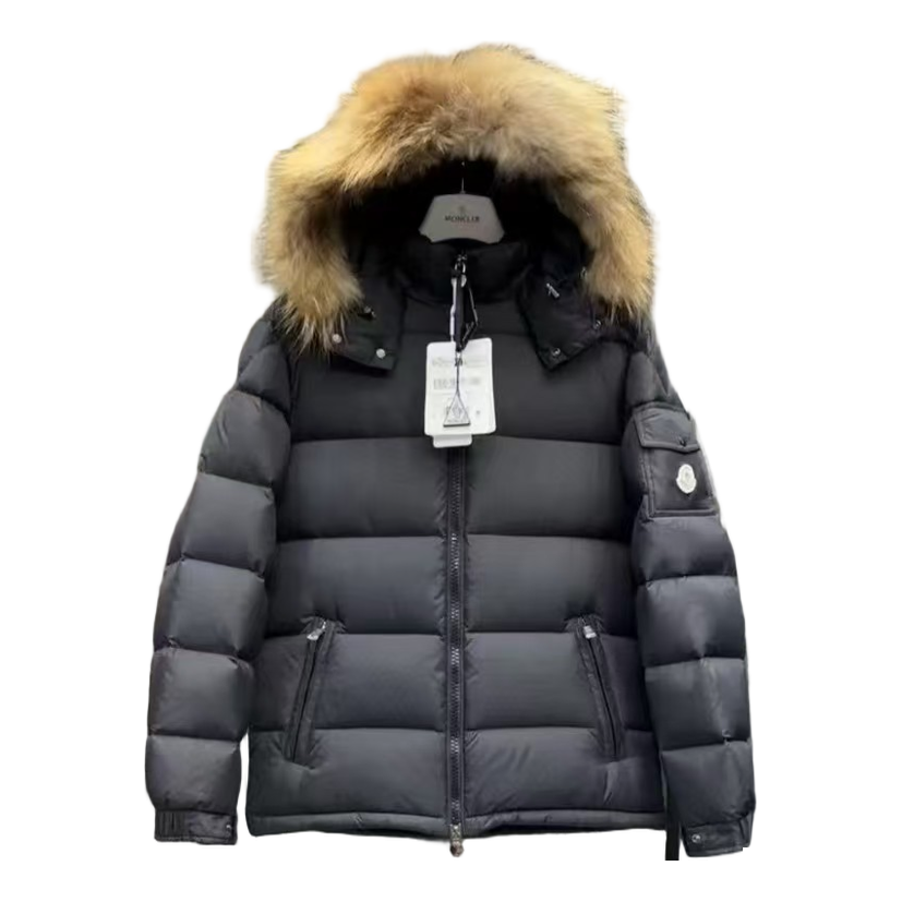 Moncler Fur-Trim Hooded Puffer Jacket – Black, Full Length, Fur Hood