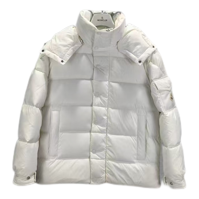 Moncler Matte Snap-Front Hooded Puffer Jacket – Premium Down