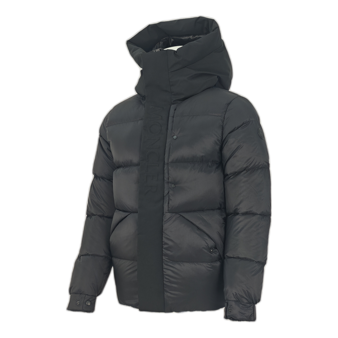 Moncler Tonal-Logo High-Collar Puffer – Black, Premium Down
