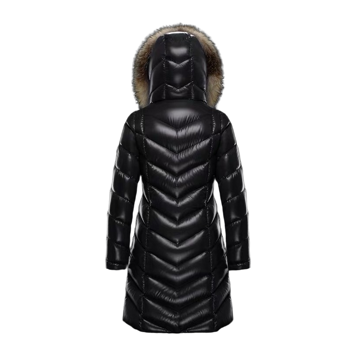 Moncler Fulmarus Chevron-Quilted Fur-Trim Long Coat – Premium Down, Opulent