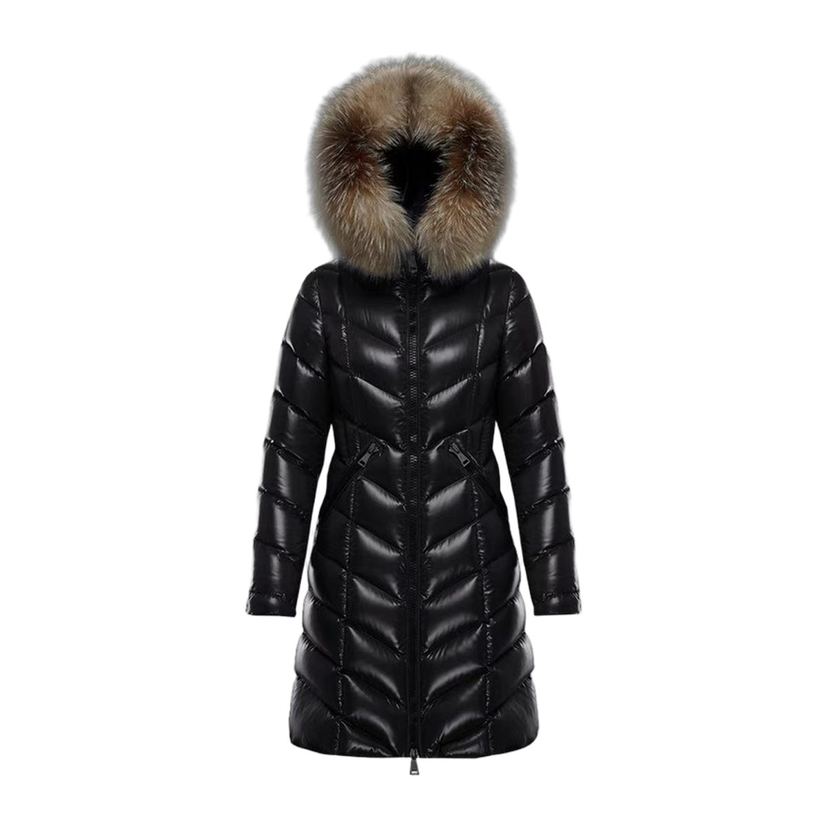 Moncler Fulmarus Chevron-Quilted Fur-Trim Long Coat – Premium Down, Opulent