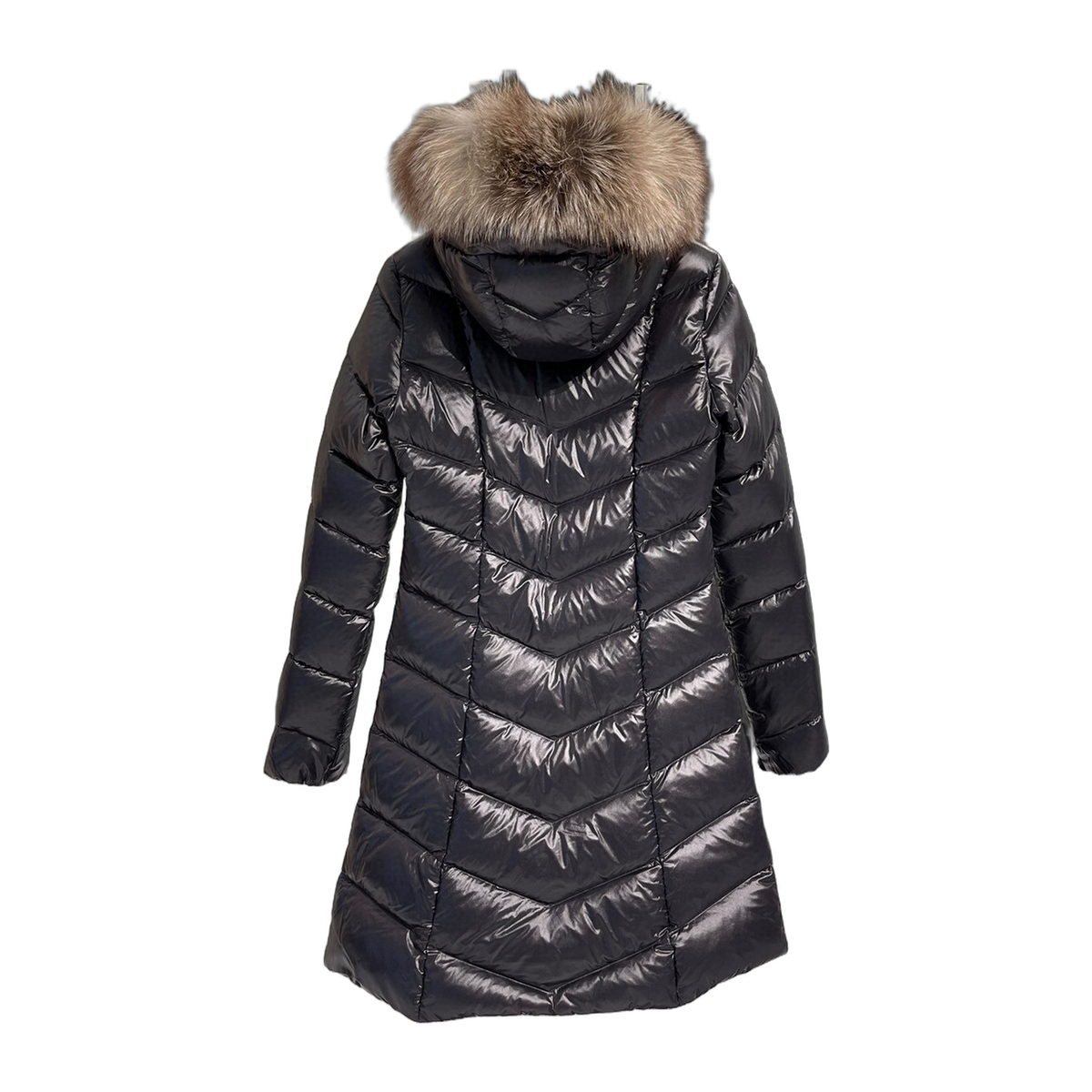 Moncler Fulmarus Chevron-Quilted Fur-Trim Long Coat – Premium Down, Opulent