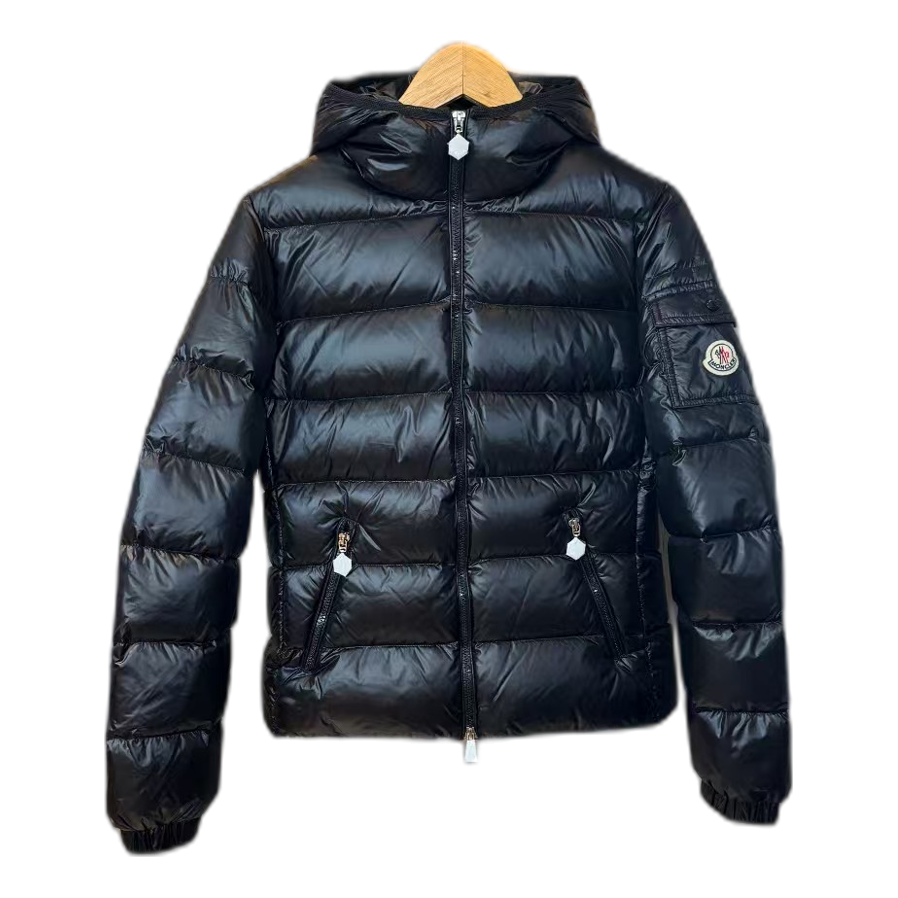 Moncler Gles Glossy Hooded Puffer Jacket – High-Shine, Premium Down