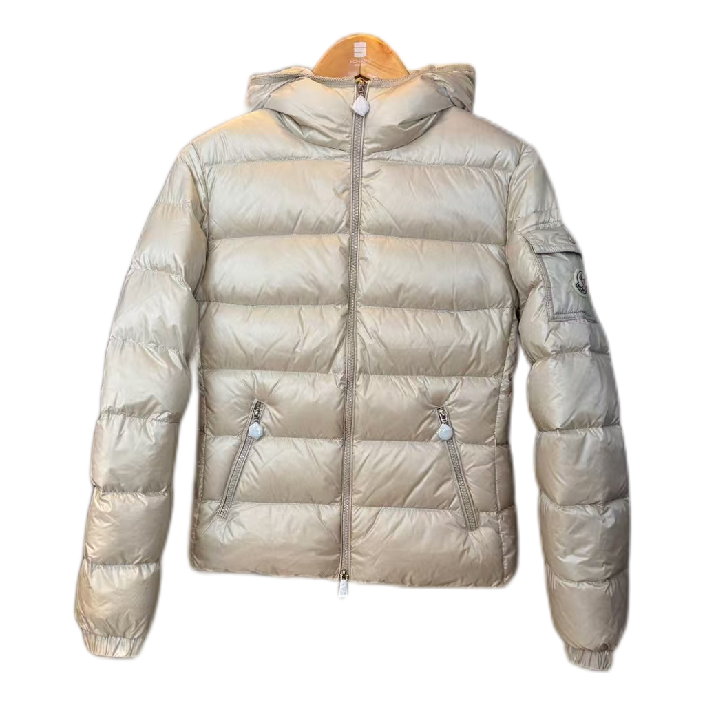 Moncler Gles Glossy Hooded Puffer Jacket – High-Shine, Premium Down