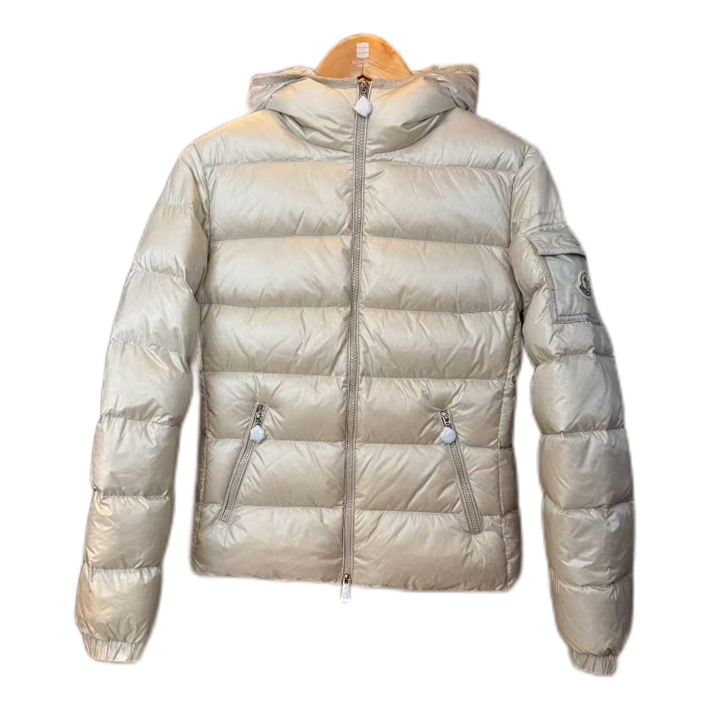 Moncler Gles Glossy Hooded Puffer Jacket – High-Shine, Premium Down