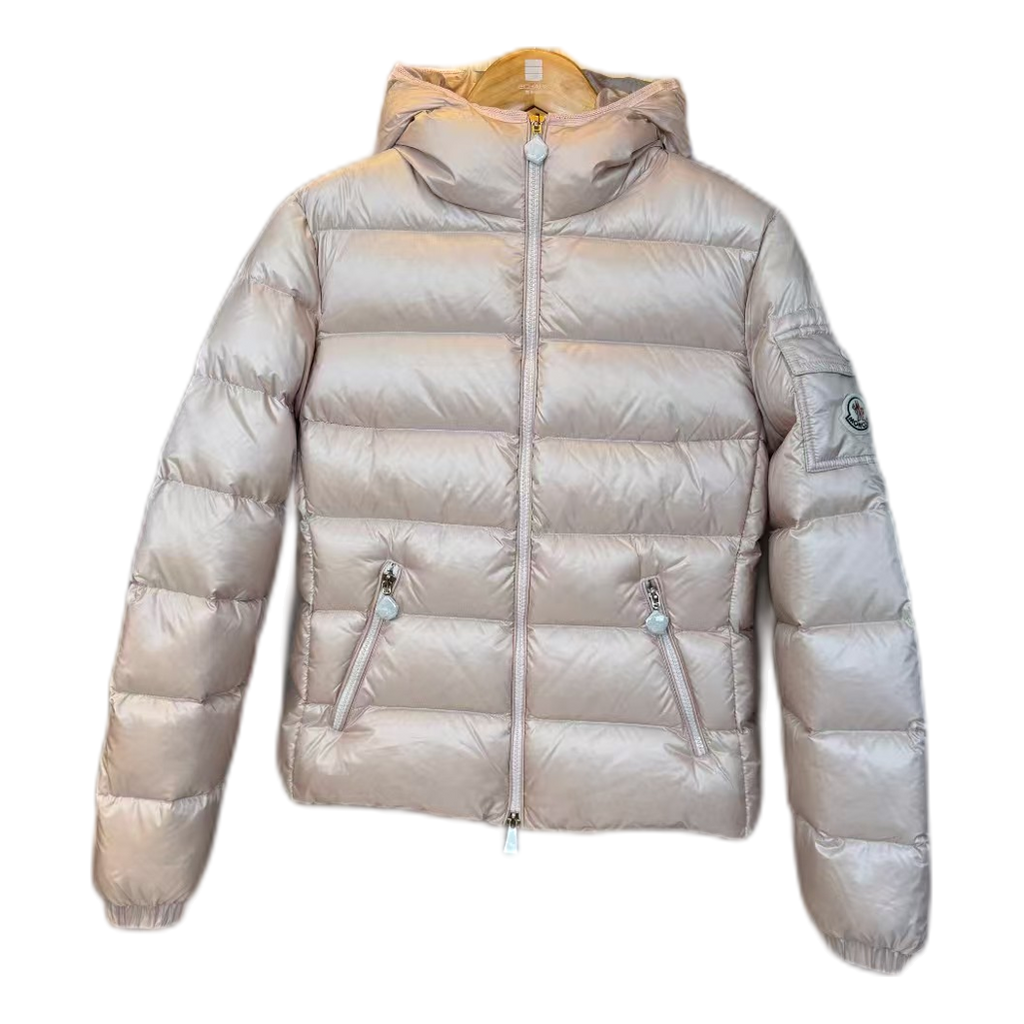 Moncler Gles Glossy Hooded Puffer Jacket – High-Shine, Premium Down