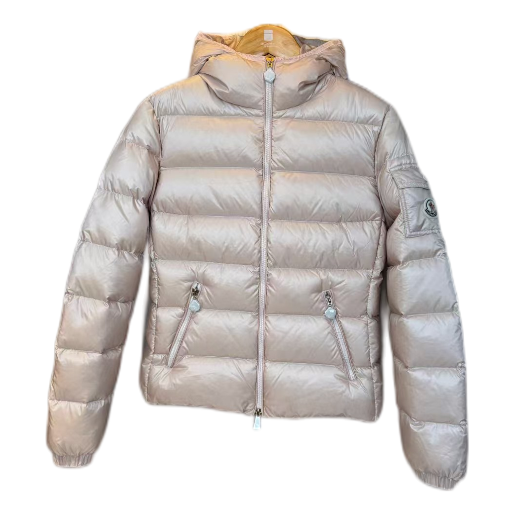 Moncler Gles Glossy Hooded Puffer Jacket – High-Shine, Premium Down