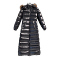 Moncler Glossy Fur-Trim Hooded Long Puffer Coat – Premium Down, Opulent