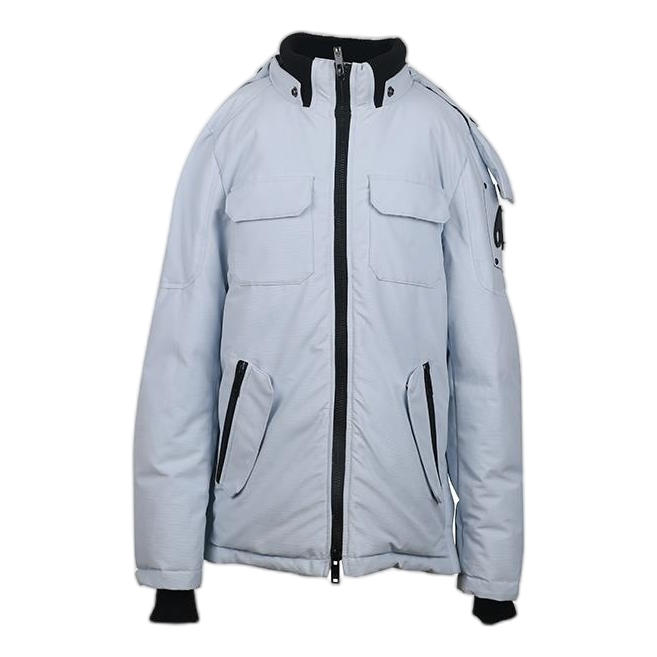 Moose Knuckles Contrast-Pocket Hooded Parka – Colour-Block Pockets, Canadian Down