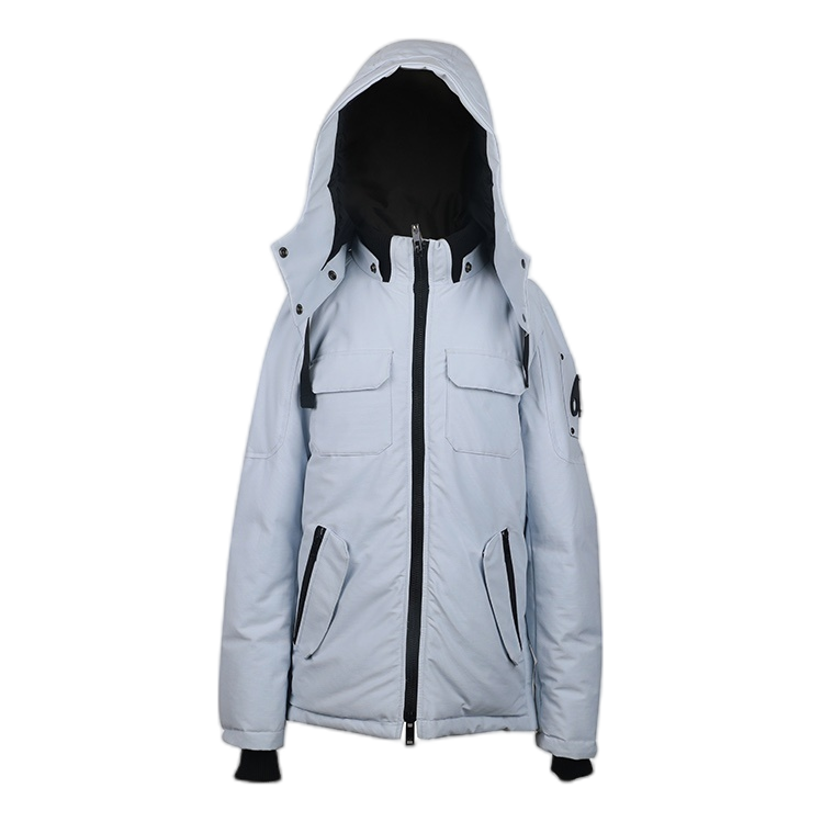 Moose Knuckles Contrast-Pocket Hooded Parka – Colour-Block Pockets, Canadian Down