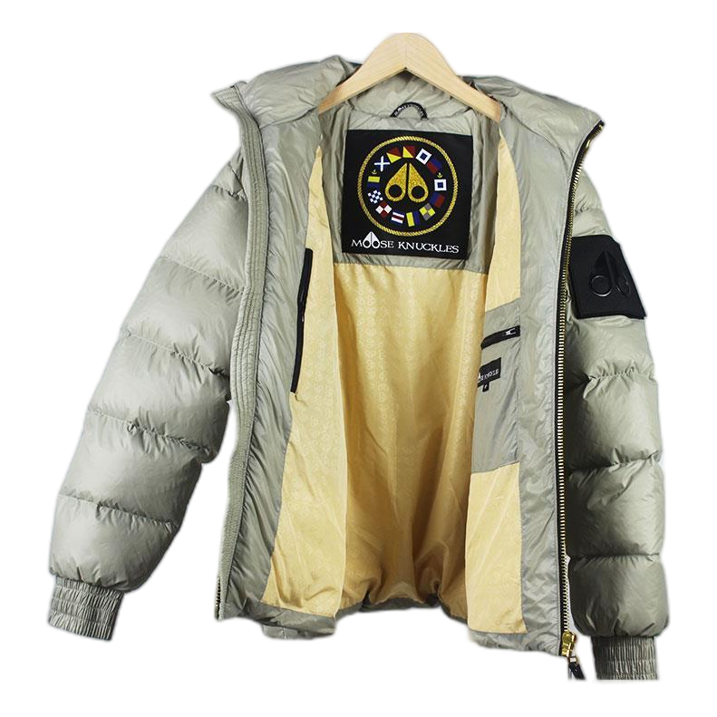 Moose Knuckles Stand-Collar Puffer Jacket – Sage Grey, Canadian Down