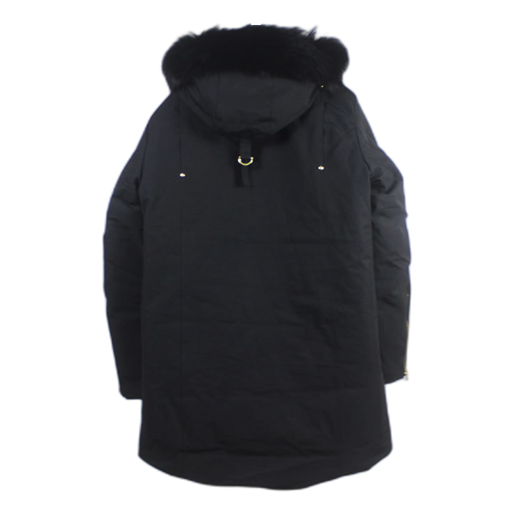 Moose Knuckles Stag Lake Parka – Gold Hardware, Coyote Fur, Black