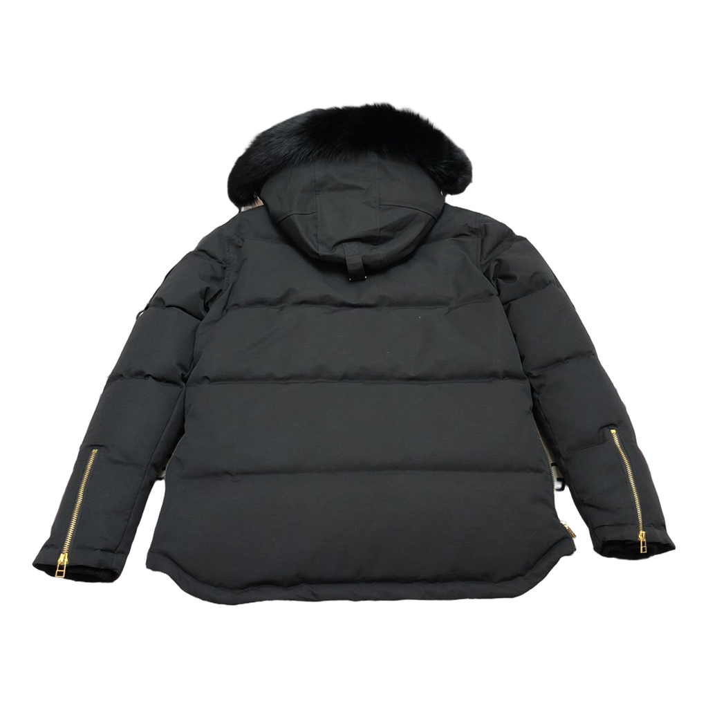 Moose Knuckles Gold 3Q Fur-Trim Puffer – Black, Coyote Fur, Gold Hardware
