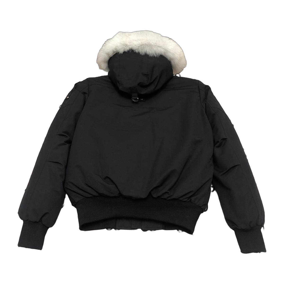 Moose Knuckles Men's Ballistic Bomber – Shearling Trim, Black, Canadian Down