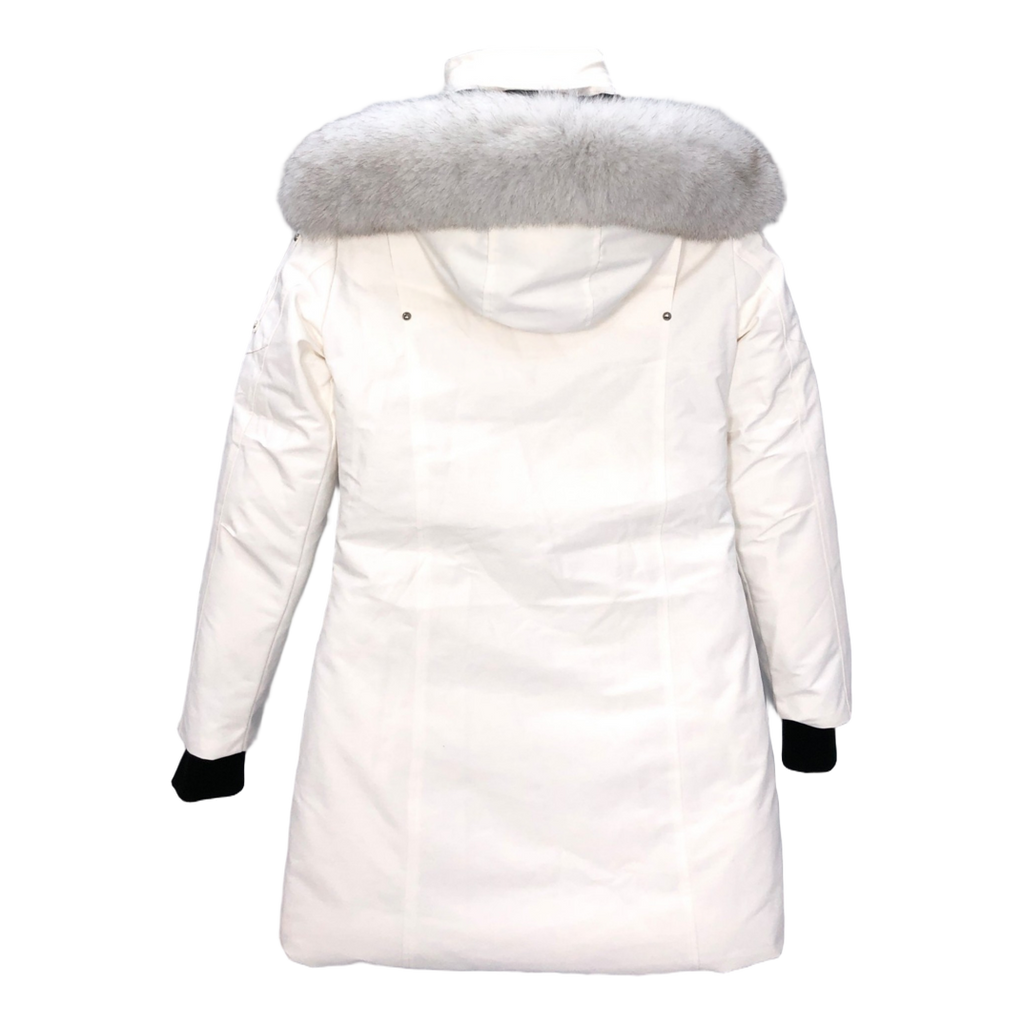 Moose Knuckles Stirling Parka – White Fur Trim, Pom-Pom, Canadian Down